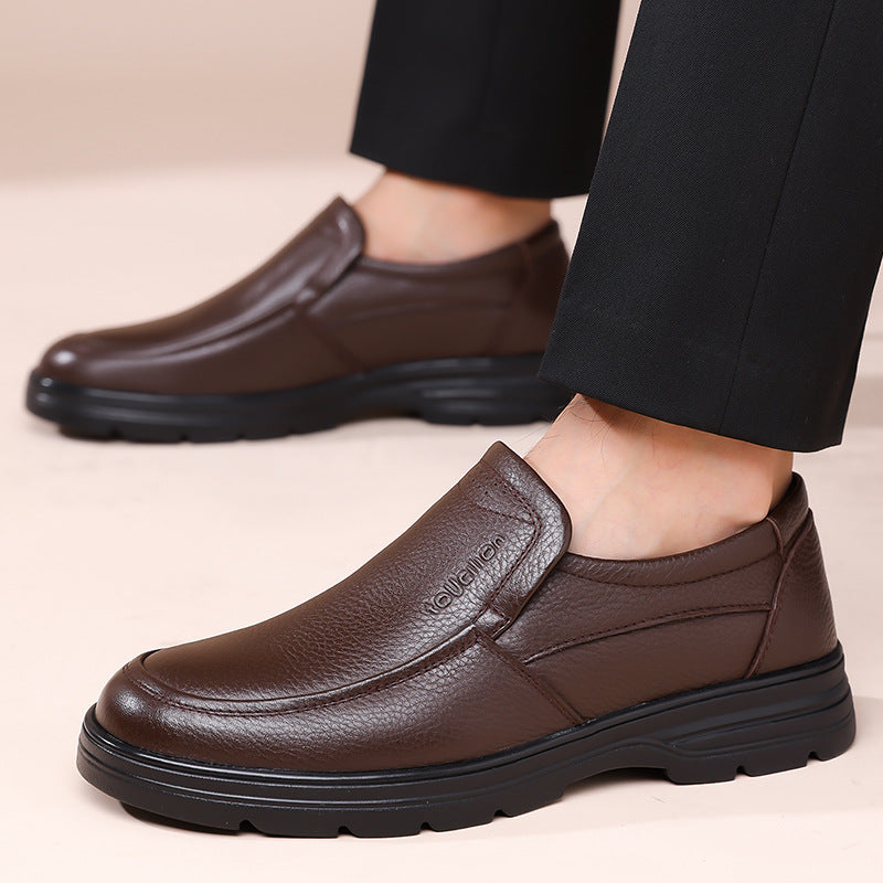Men's Genuine Leather Lace-up Business Casual Shoes