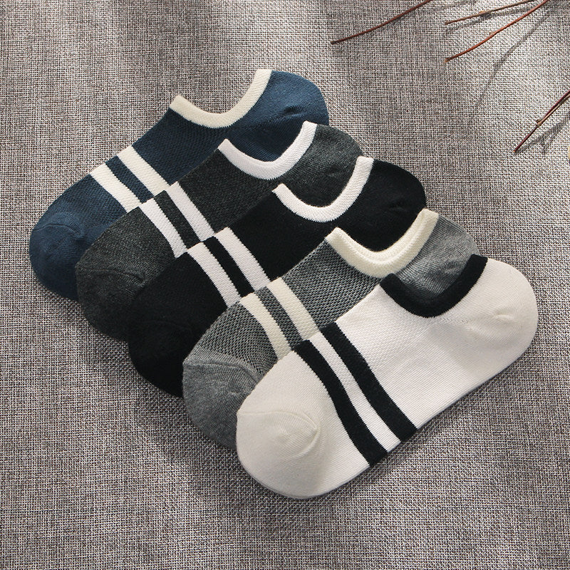 Summer Low-cut Solid-color Business Cotton Trendy Sweat-absorbent Breathable And Low-cut Ankle Socks