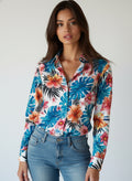 Long-sleeve Loose-fit Elegant Blouse For Middle-aged Women