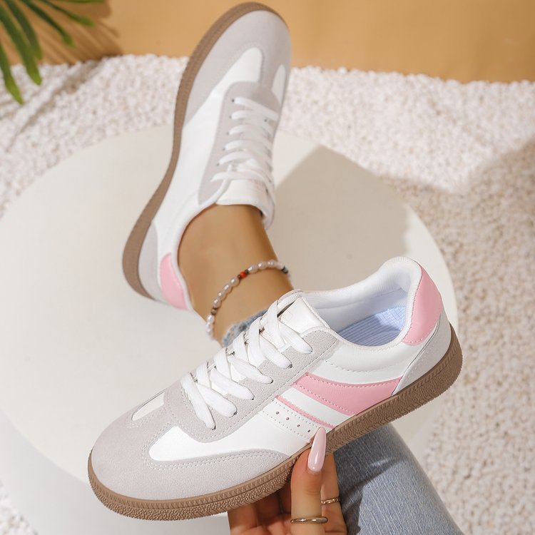 Plus-size Flat Lace-up Sneakers For Casual And Athletic Wear