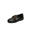 Womens Simple Retro Bow-Heeled Pumps