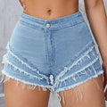 Slim-fit Stretchy Minimalist Patchwork Denim Shorts