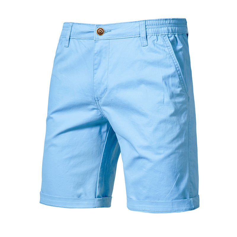 Straight Slim Cropped Pants Plus Size Solid Color Men's Clothing