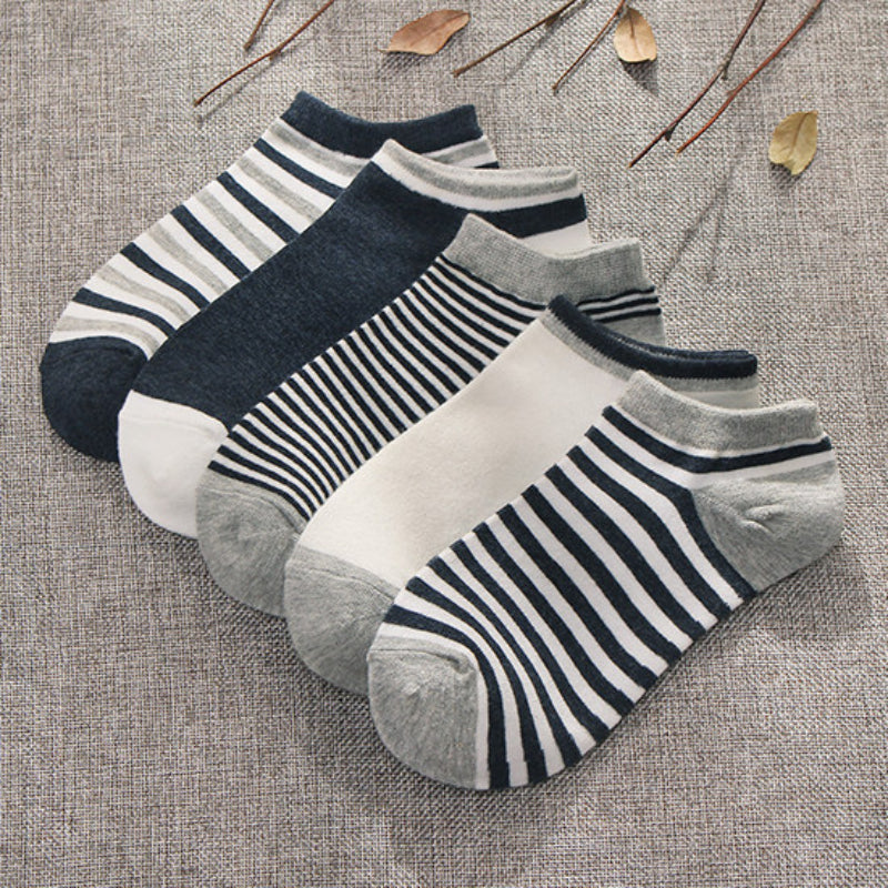 Summer Low-cut Solid-color Business Cotton Trendy Sweat-absorbent Breathable And Low-cut Ankle Socks