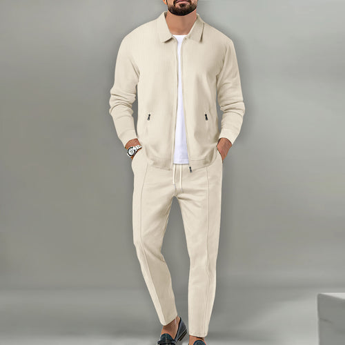 Coat Men's Autumn Zipper Pocket Lapels Slim-fit Cardigan Jacket Suits