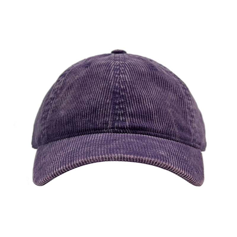 Retro Solid Color Corduroy Cap For Men And Women