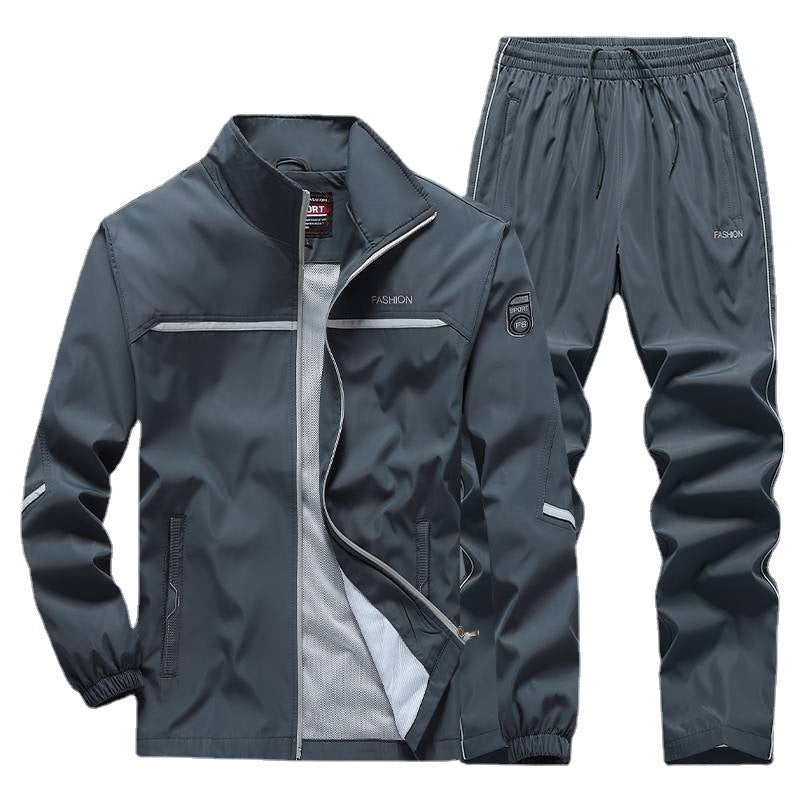 Men's Loose Lapels Casual Sportswear Polyester Composite Fabric
