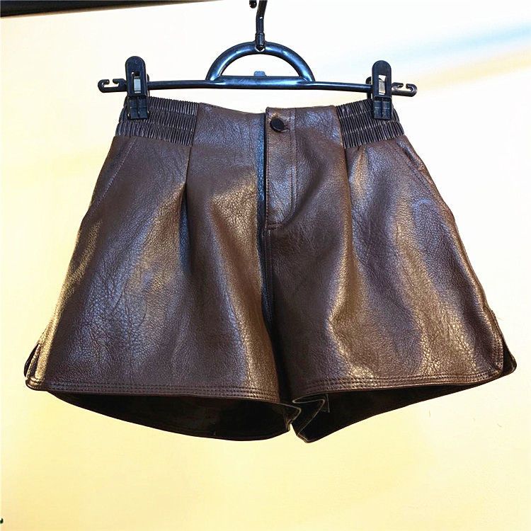 Women's Loose-fit High-waisted Leather Pants