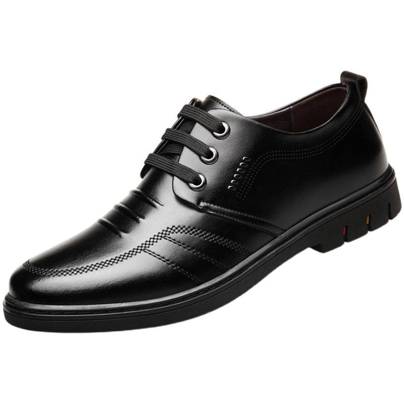 Men's Height Increasing Insole Genuine Leather Business Casual Leather Shoes