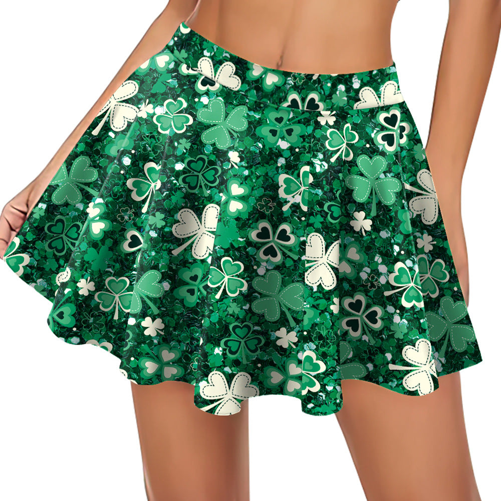 St Patricks Day Costume Womens Casual Top And Skirt