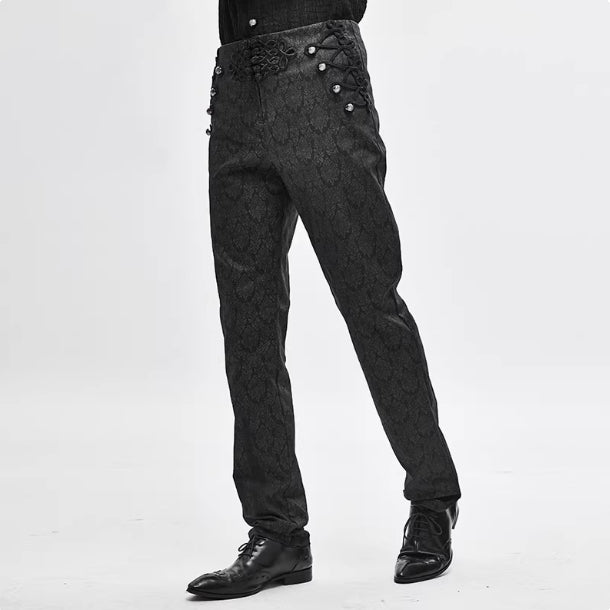 Fashionable Embroidered Chinese Knot Ethnic-Style Gothic Mens Pants