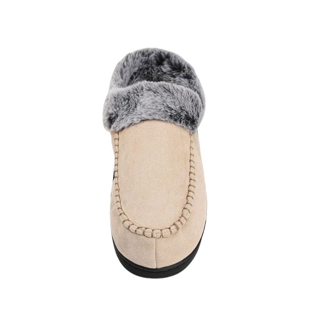 Men's Faded-Edge Mark Shoes WarmIndoor-Outdoor Fleece-LinedNon-Slip Thickened Cotton Slippers