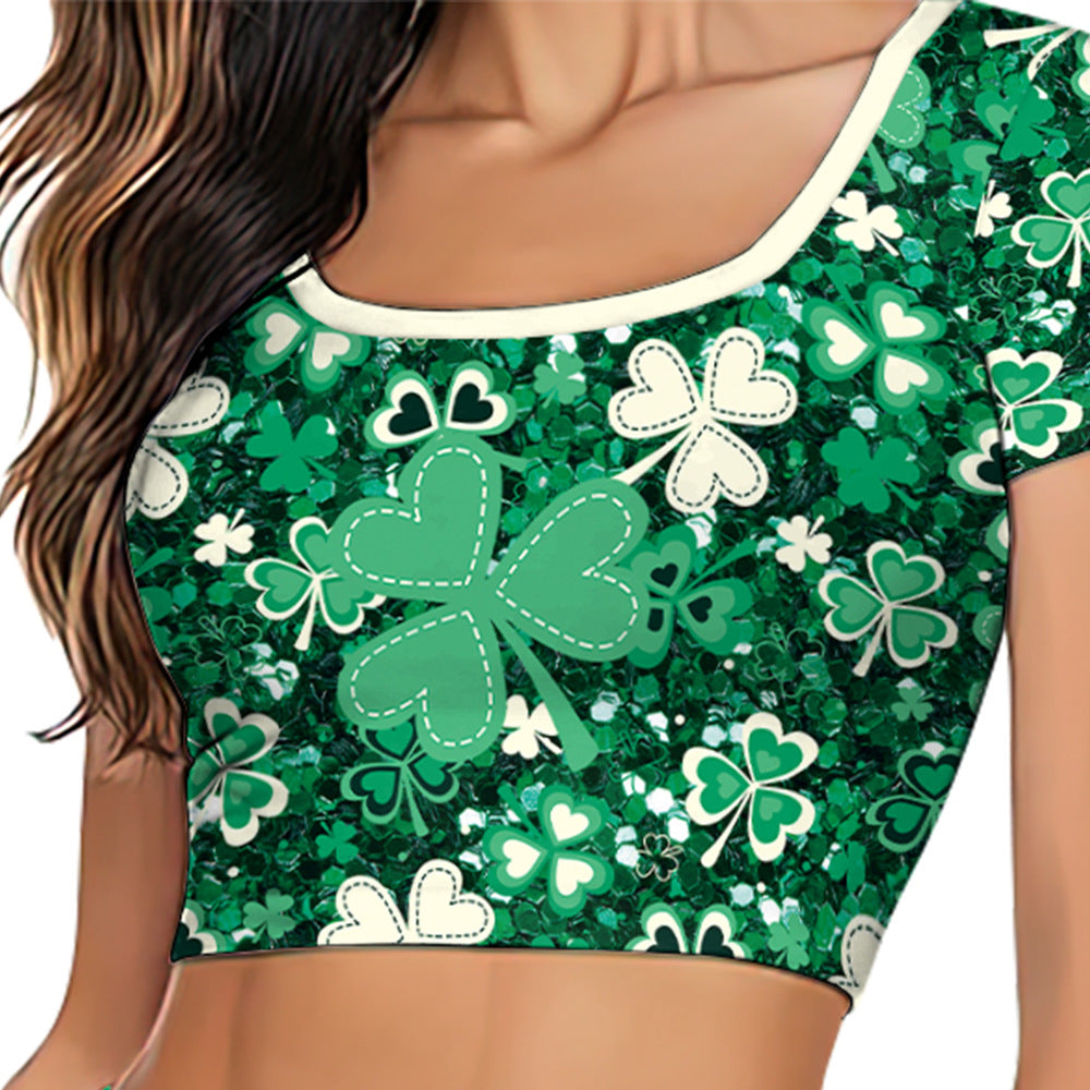 St Patricks Day Costume Womens Casual Top And Skirt