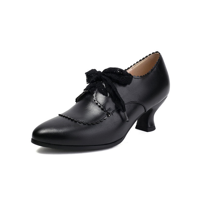 Pointed-toe Chunky-heel Womens Shoes