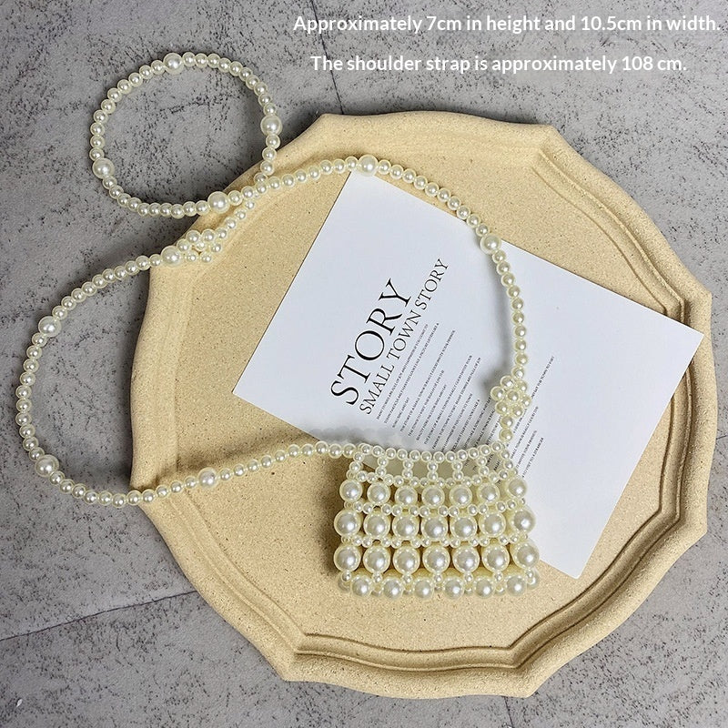 Summer Crossbody Versatile Mini Retro Handwoven Pearl Bag