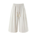 Retro Cotton-linen Wide-leg Casual Capri Pants