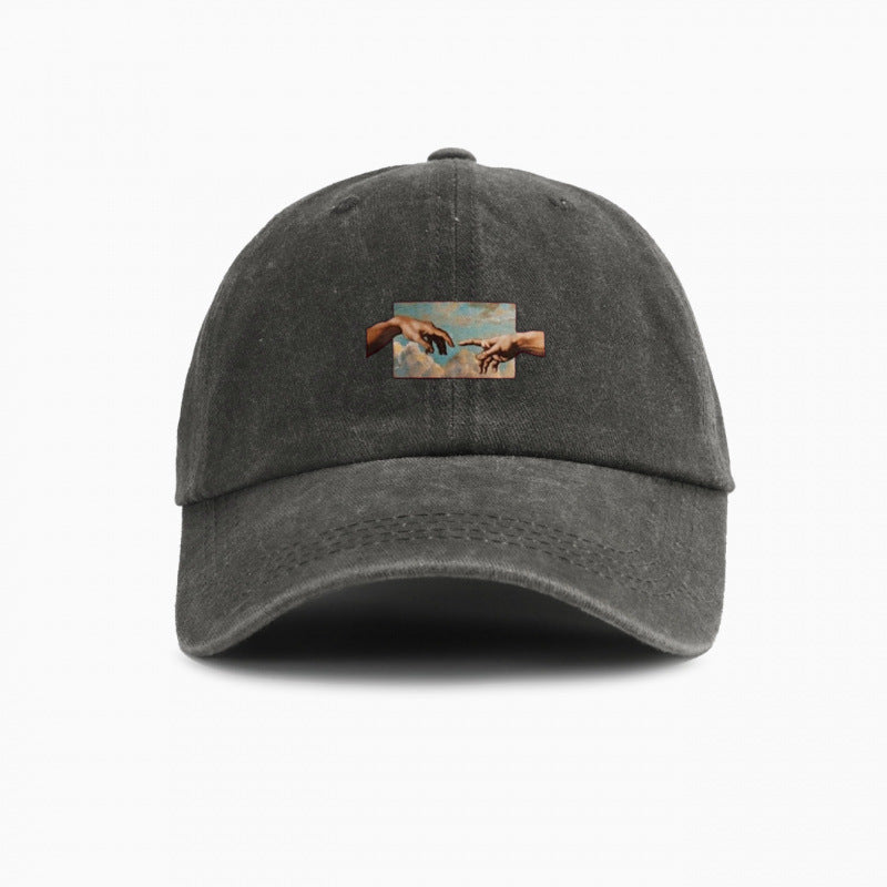 Water-washed Vintage Baseball Cap With A Wide Brim