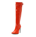 Womens High-heeled Pointed-toe Above-the-knee Thigh-high Boots