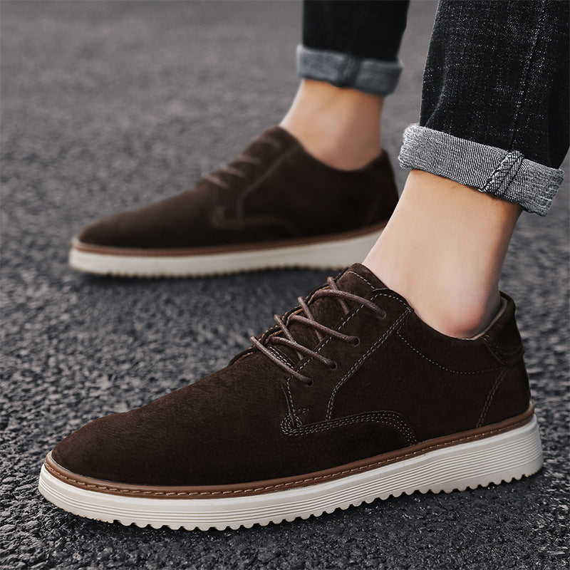 All-match Male Apricot Korean Small Leather Casual Shoes