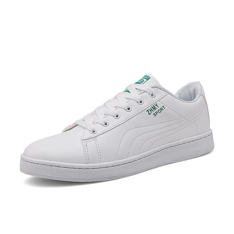 Mens Minimalist Casual White Shoes With A Flat Heel