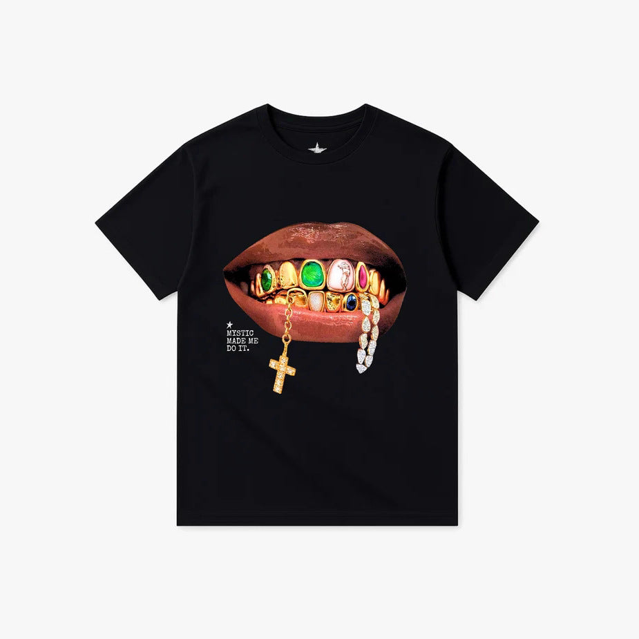 Womens All-Match Loose Short-Sleeve T-Shirt With Printed Letters