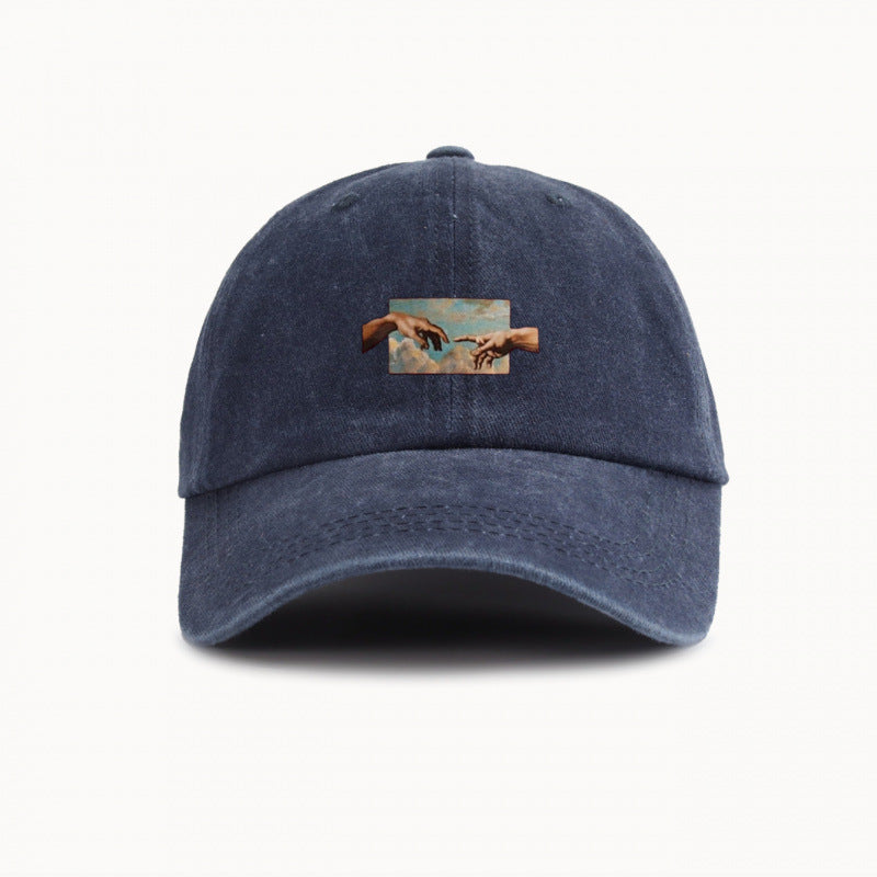 Water-washed Vintage Baseball Cap With A Wide Brim