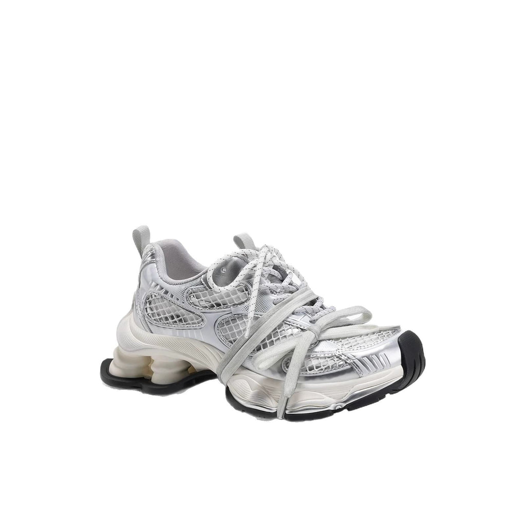 Breathable Versatile Silver Sneakers With A Subtle Lift