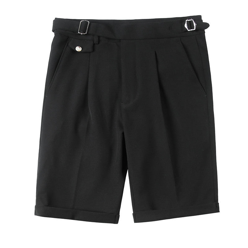 Contrast Color Fashion All-match Neapolitan Style Slim White Shorts