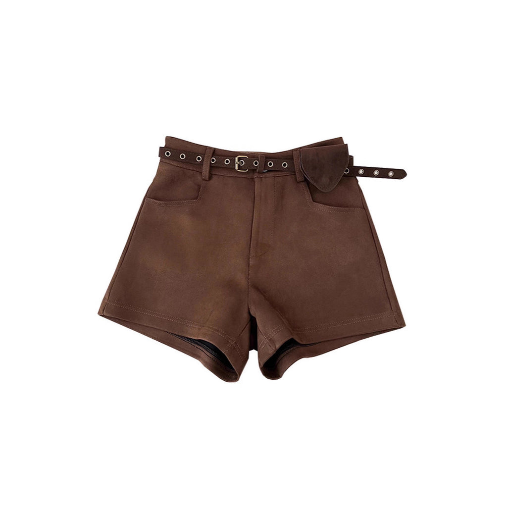 Womens Versatile Suede-Like Shorts For A Bold Edgy Look