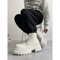 Autumn And Winter Leather Martin Boots High-top Leather Shoes Men's Shoes Fleece-lined