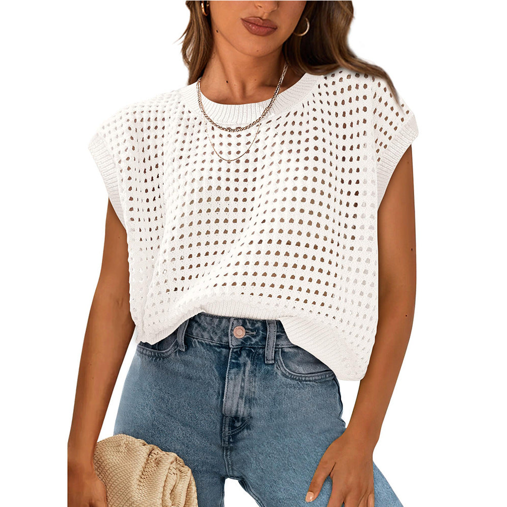 Women's Hollow-Out Knitted Sweater Blouse