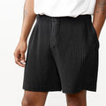 Draping Effect Elastic Waist Tie Hole Mesh Casual Pleated Shorts