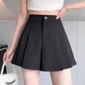 Plus-size High-waisted Figure-flattering Pleated Womens Shorts