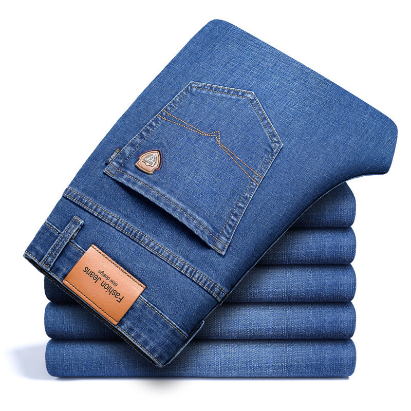 Fleece-lined Men's Loose Straight Plus Size Jeans
