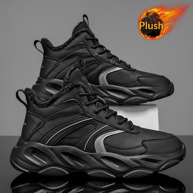 Mens Cozy  Thick-soled Cotton Shoes For Casual And Athletic Wear