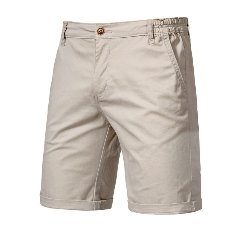 Straight Slim Cropped Pants Plus Size Solid Color Men's Clothing