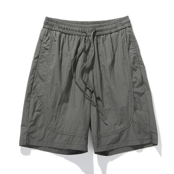 Summer Casual Five Points Youth Popularity Men's Loose Quick-drying Ice Silk Shorts