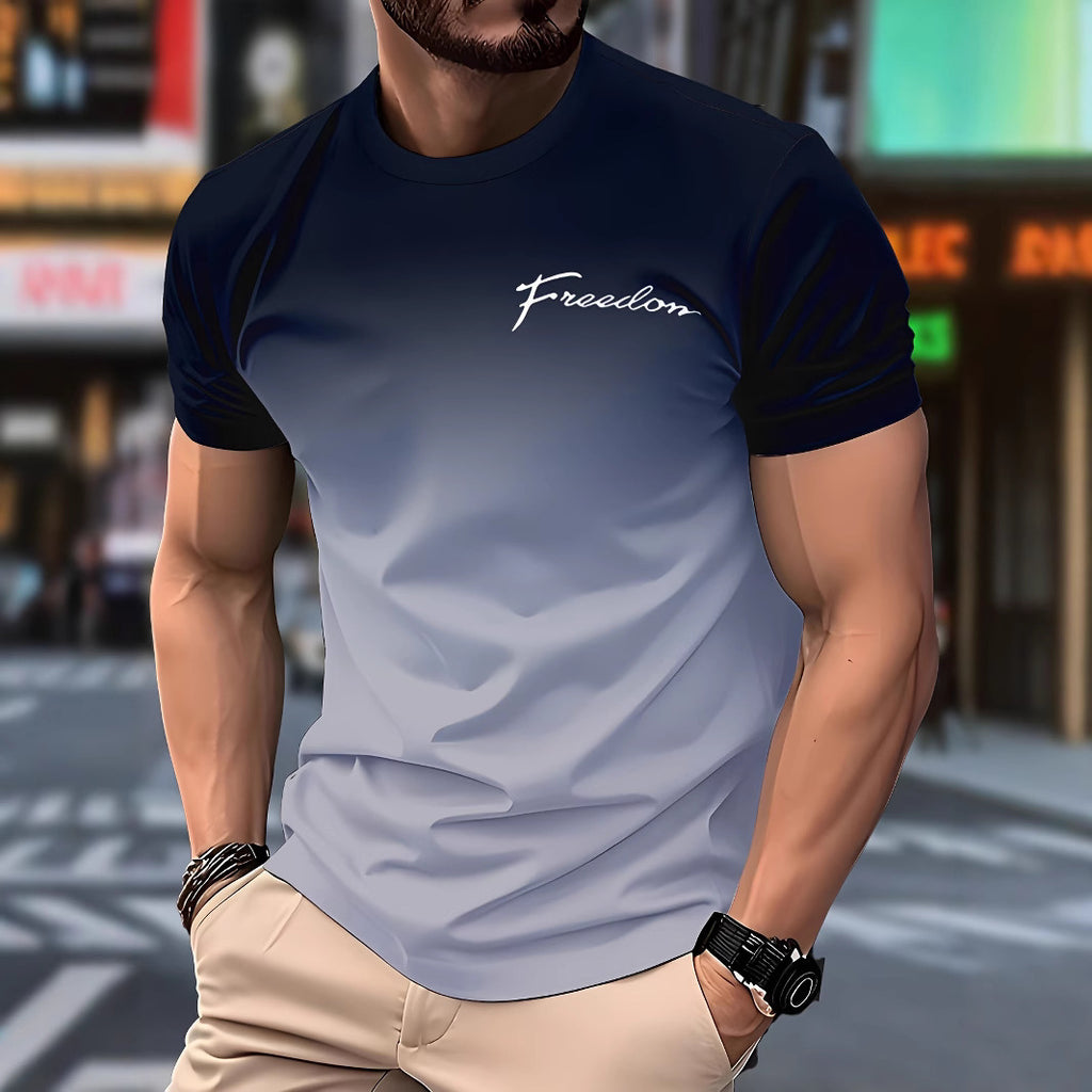 قميص رجالي صيفي قصير الأكمام، أنيق وعصري بتصميم بسيط