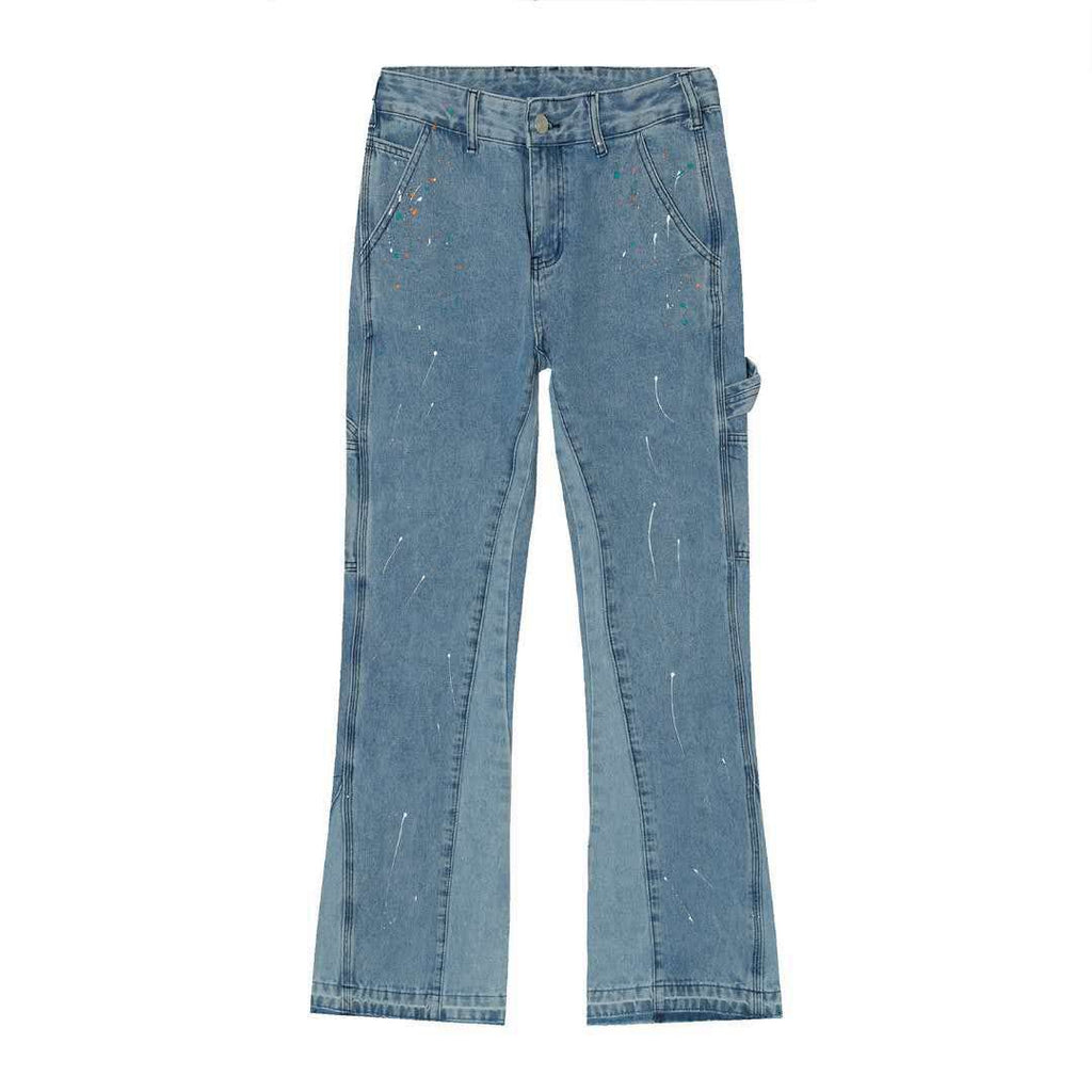 Basic Slightly Flared Split Jeans