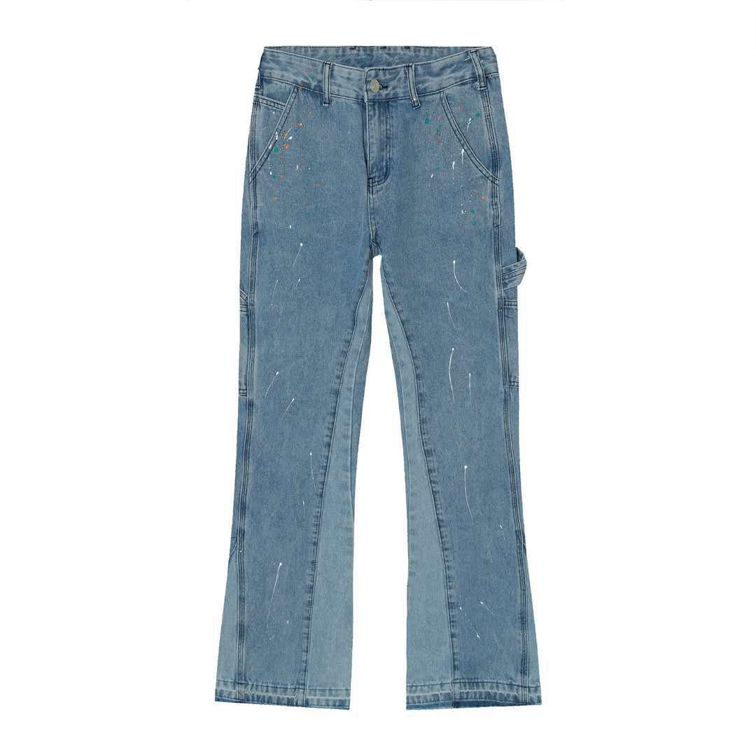 Basic Slightly Flared Split Jeans