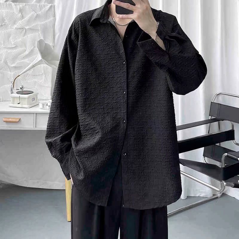 Mens Embossed Light-Luxury Shirt Top
