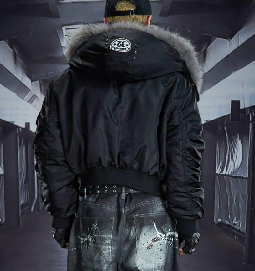 Embroidered Fleece Cotton-Padded Jacket Short-Style Outerwear