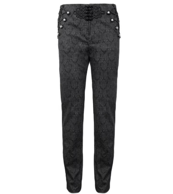 Fashionable Embroidered Chinese Knot Ethnic-Style Gothic Mens Pants