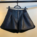 Women's Loose-fit High-waisted Leather Pants