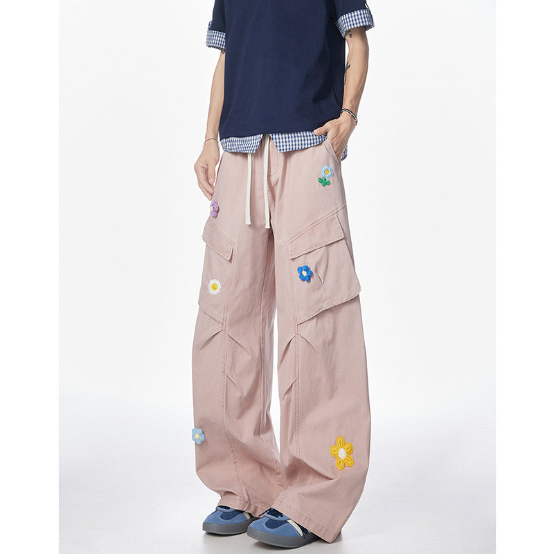Retro Multi-pocket Straight-cut Work Pants For Men And Women