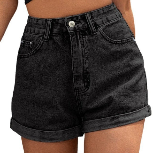 شورت جينز واسع الساقين فضفاض
