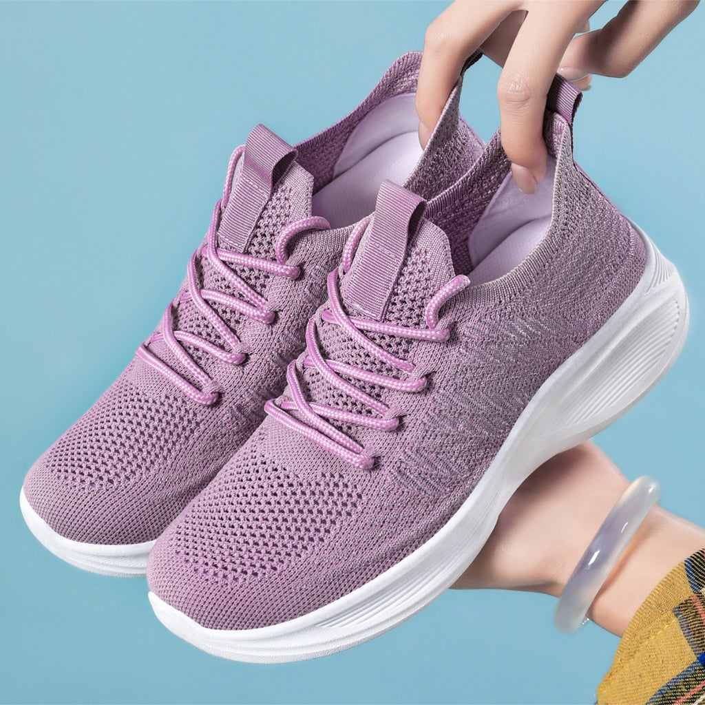 Flyknit Fabric Shoes With Soft Soleslightweight And Casual