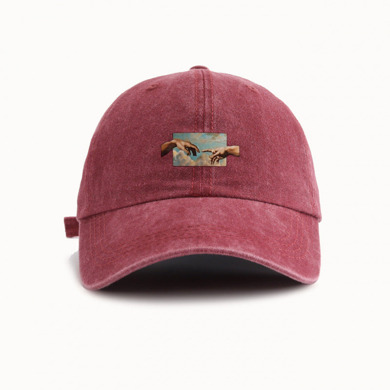 Water-washed Vintage Baseball Cap With A Wide Brim