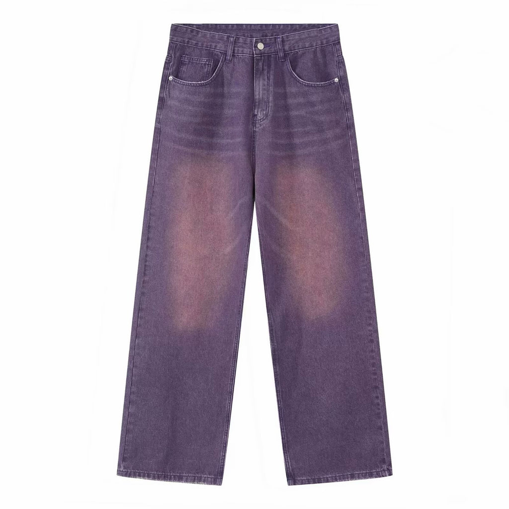 Purple Denim Jeans Stylish Long Pants For Both