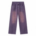 Purple Denim Jeans Stylish Long Pants For Both